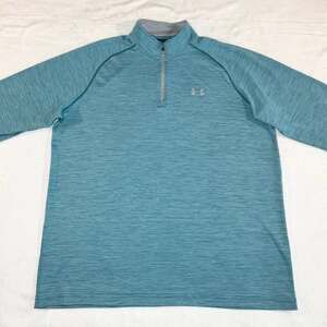 Under Armour Men's UA Tech 2.0 Sea Green 1/2 Zip L/S Performance Shirt, XL